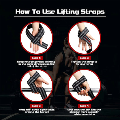 Weight Lifting Straps, Wrist Deadlift Straps with Padding, Wrist Lifting Straps for Weightlifting,Powerlifting,Strength Training