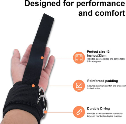 2Pcs Wrist Straps for Weightlifting Straps with D Ring Weight Lifting Straps Deadlift Straps for Gym Straps