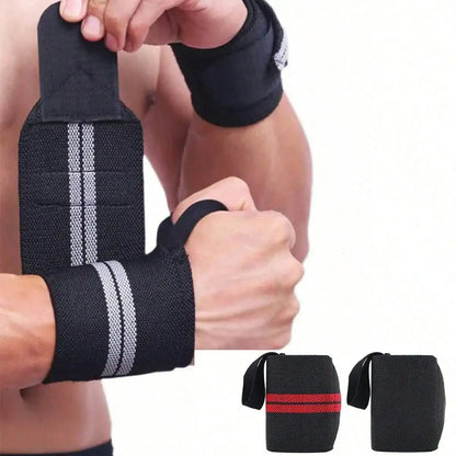 2 Pcs Elastic Wrist Wraps, Wrist Support Brace, Wrist Wraps Guard Wrist Band for Gym Weightlifting, Fitness Protection, Barbell