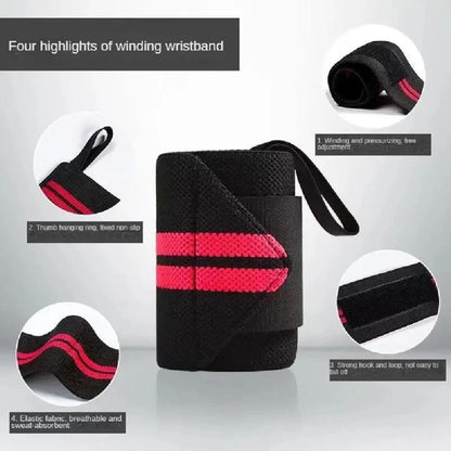 2 Pcs Elastic Wrist Wraps, Wrist Support Brace, Wrist Wraps Guard Wrist Band for Gym Weightlifting, Fitness Protection, Barbell